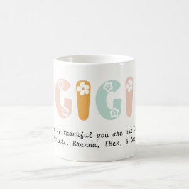 Caneca De Café Gigi Floral Personalizado Cores de Pastel Vovó