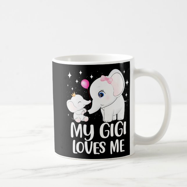 Caneca De Café Gigi Me Ama Um Tee De Elefante Bonito Para Criança (Direita)