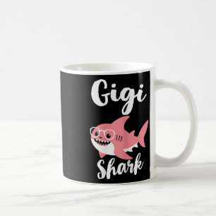 Caneca De Café Gigi Shark Dia de as mães Vovó Engraçado