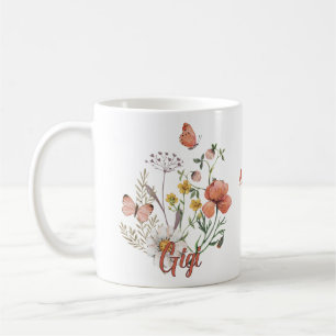 Caneca De Café Gigi Wildflower Floral Personalizado Mug Personali