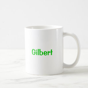Caneca De Café Gilbert Name Mug Green Text