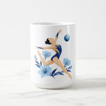 Ginasta azul com flores