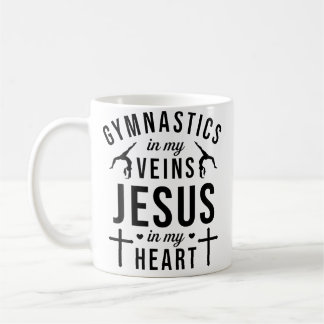 Caneca De Café Ginástica em Minhas Veias Jesus no Meu Coração Gin