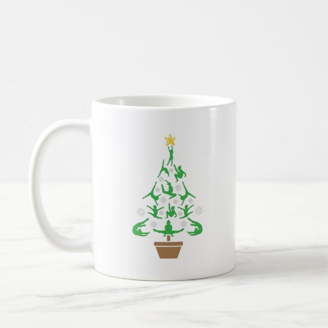 Caneca De Café Ginástica Feminina Árvore de Natal (Esquerda)