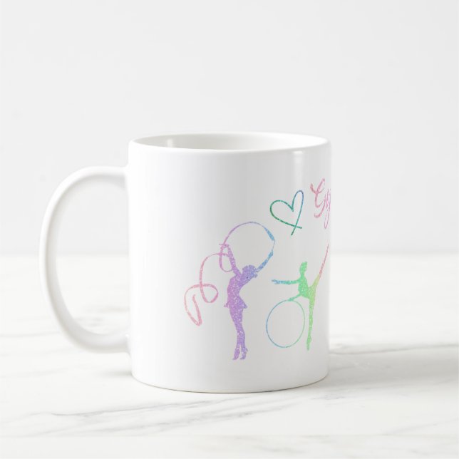 Caneca De Café Ginástica Rítmica Arco-Íris Brilhante Duas Vezes C (Esquerda)