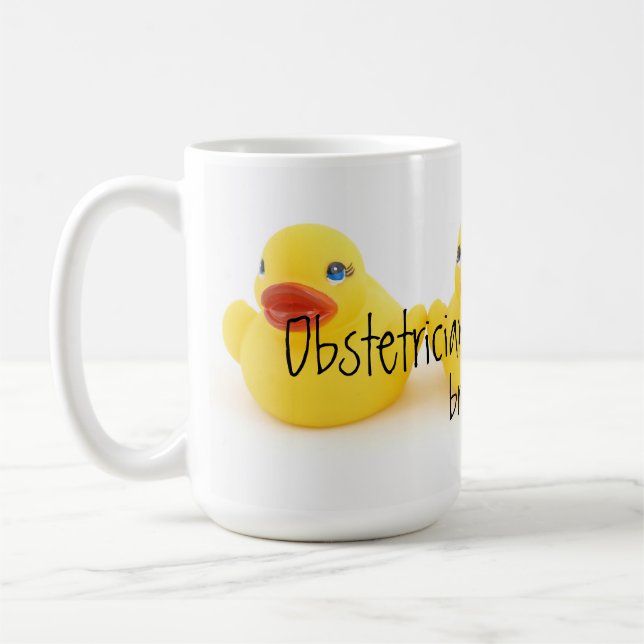 Caneca De Café Ginecologista e patos de borracha amarelos (Esquerda)