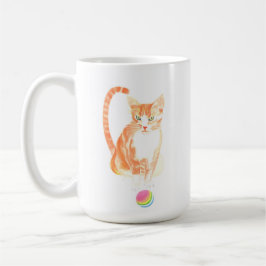 Caneca De Café Ginger Tabby E Bola De Café