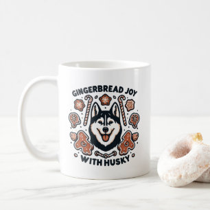 Caneca De Café Gingerbird Joy com Feriado Minimalista de Cachorro