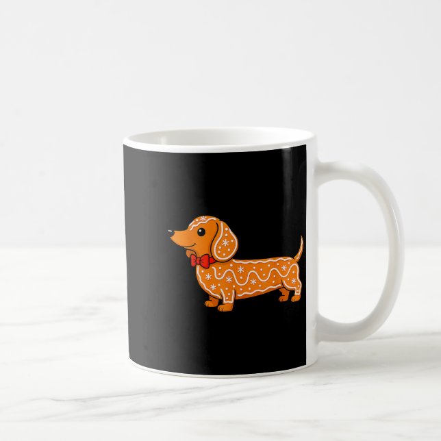 Caneca De Café Gingerbread Dachshund Christmas Cute Weiner Dog  (Direita)