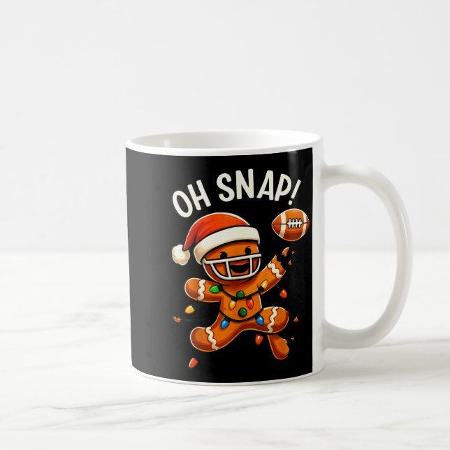 Caneca De Café Gingerbread Football Oh Snap Christmas Lights Desi (Direita)