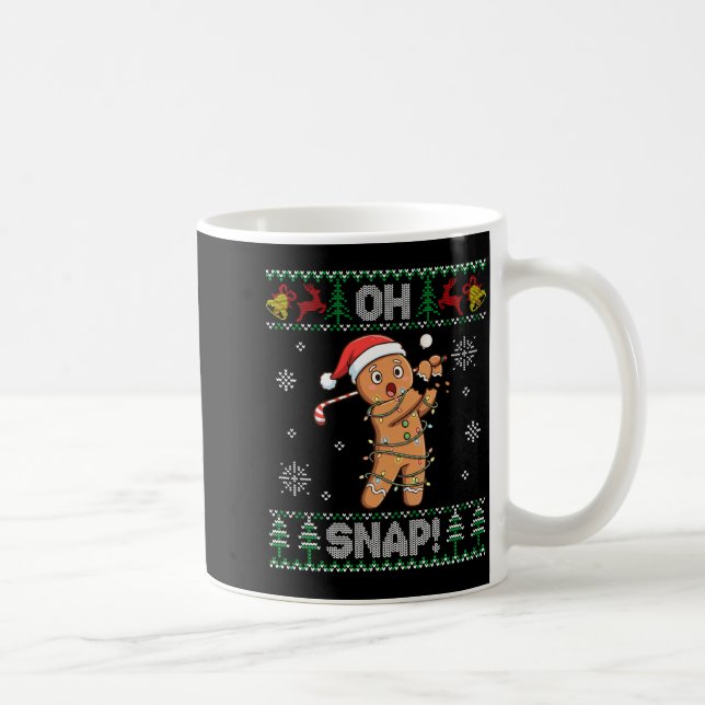 Caneca De Café Gingerbread Golf Christmas Cookie Oh Snap Santa Ug (Direita)