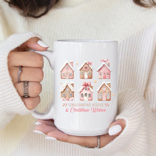 Caneca De Café Gingerbread Houses Christmas Coffee Mug (Customize this beautiful gingerbread, Christmas coffee mug. )