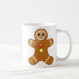 Caneca De Café Gingerbread Man com botões de doces