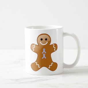 Caneca De Café Gingerbread Man com fitas azuis claras