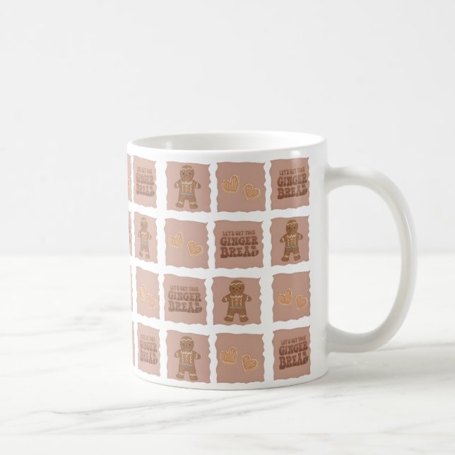 Caneca De Café Gingerbread Man & Hearts Holiday Mug Design   (Direita)