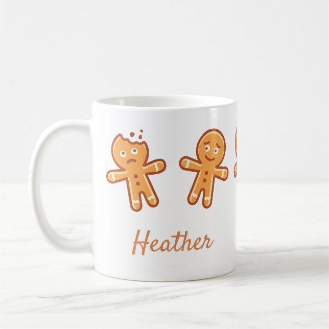 Caneca De Café Gingerbread Men Bonitos Personalizados (Esquerda)