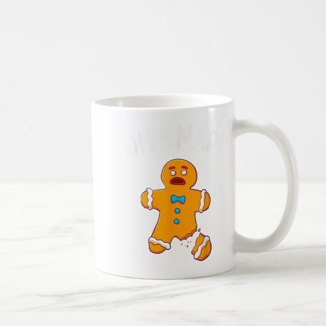 Caneca De Café Gingercake Man Oh Snap Natal Engraçado Cookie Bak (Direita)