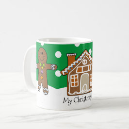 Caneca De Café Gingerpão personalizado bonito - Natal verde
