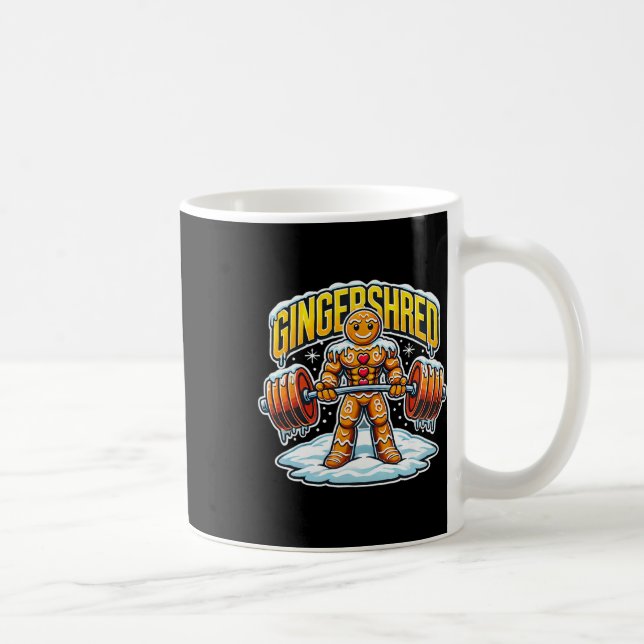 Caneca De Café Gingershred Funny Gingerbird Man Gym (Direita)
