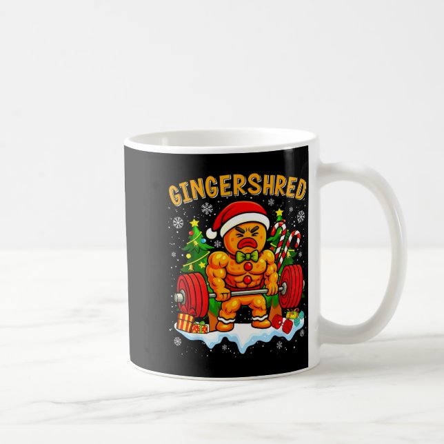 Caneca De Café Gingershred Funny Gingerbread Man Gym Bodybuilding (Direita)