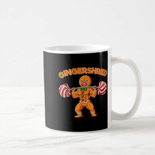 Caneca De Café Gingershred Funny Gingerbread Man Gym Bodybuilding (Direita)