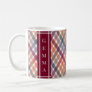 Caneca De Café Gingham de Outono