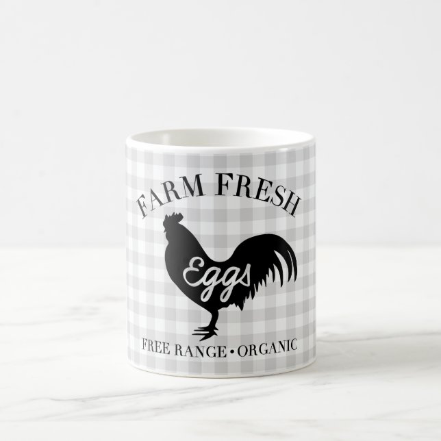 Caneca De Café Gingham, País de Frango Fresco fazenda (Centro)