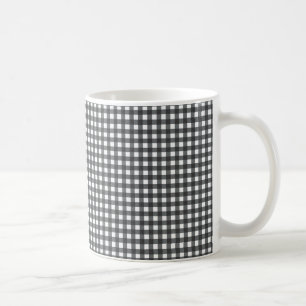 Caneca De Café Gingham Preto e Branco