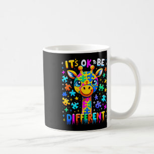 Caneca De Café Girafa Autismo Consciência Tudo bem Ser diferente 