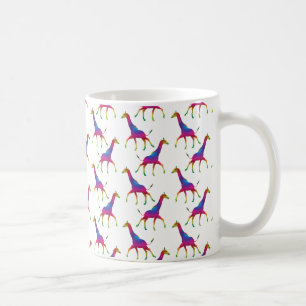 Caneca De Café Girafa Colorida Arco-Íris
