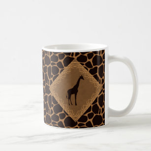 Caneca De Café Girafa com fundo animal do impressão