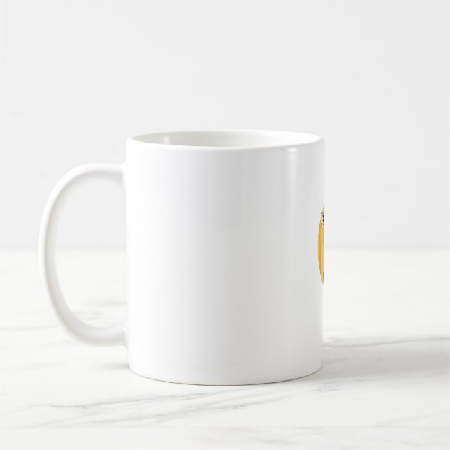 Caneca De Café Girafa com humor animal de animação de pipoca (Esquerda)