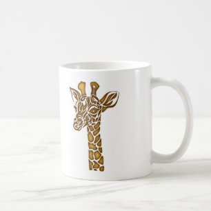 Caneca De Café Girafa com ornamentos étnicos e tribais
