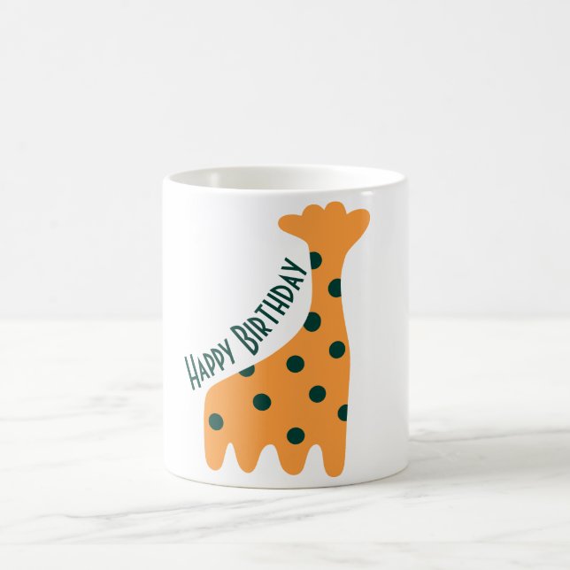 Caneca De Café Girafa de laranja fofa personalizada (Centro)