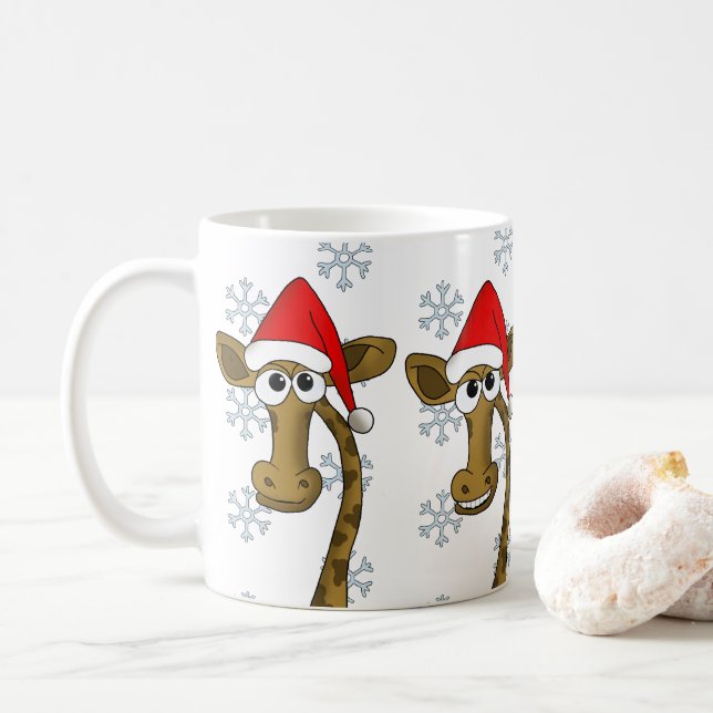 Caneca De Café Girafa de Natal (Com Donut)