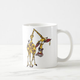 Caneca De Café girafa divertido com brinco e dente de ouro