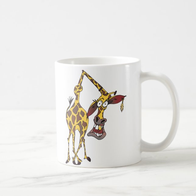 Caneca De Café girafa divertido com brinco e dente de ouro (Direita)