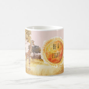 Caneca De Café Girafa do Sol Zebra Safari Seja Uma Luz