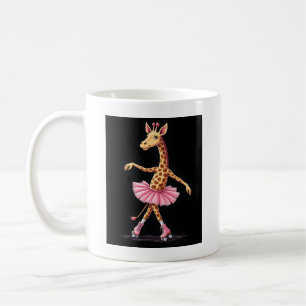 Caneca De Café Girafa em patins em um top de tanque tutu rosa