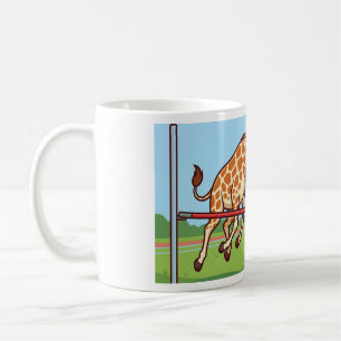 Caneca De Café Girafa Engraçada Pulo Alto Cartoon