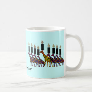 Caneca De Café Girafa Hannukah Menorah