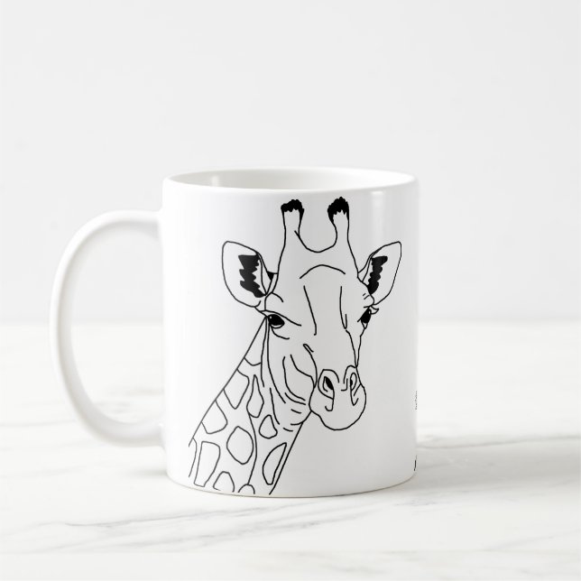 Caneca De Café Girafa Minimalista (Esquerda)