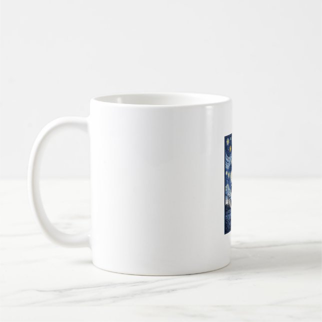 Caneca De Café Girafa Noite Estrelada Vintage (Esquerda)