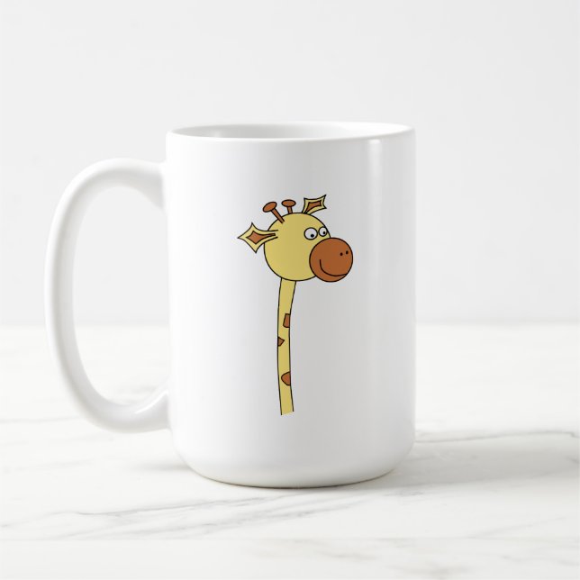 Caneca De Café Girafa que olha lateralmente. Desenhos animados (Esquerda)