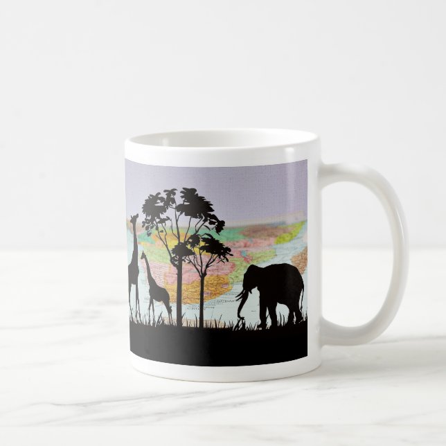 Caneca De Café Giraffe and elephant (Direita)