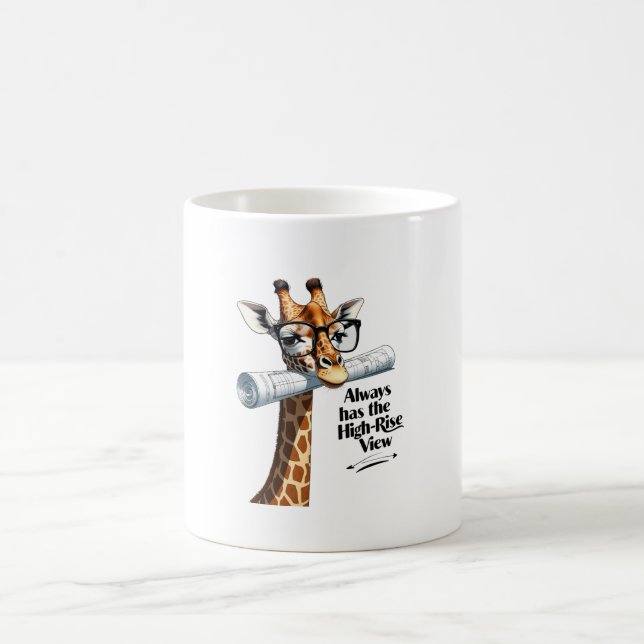 Caneca De Café Giraffe Architect Mug - engraçado (Centro)