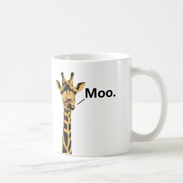 Caneca De Café Giraffe Cow Engraçado (Direita)