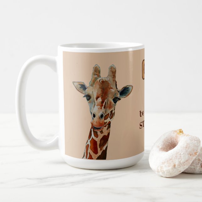 Caneca De Café Giraffe das Safari Tier Aquarell  (Com Donut)