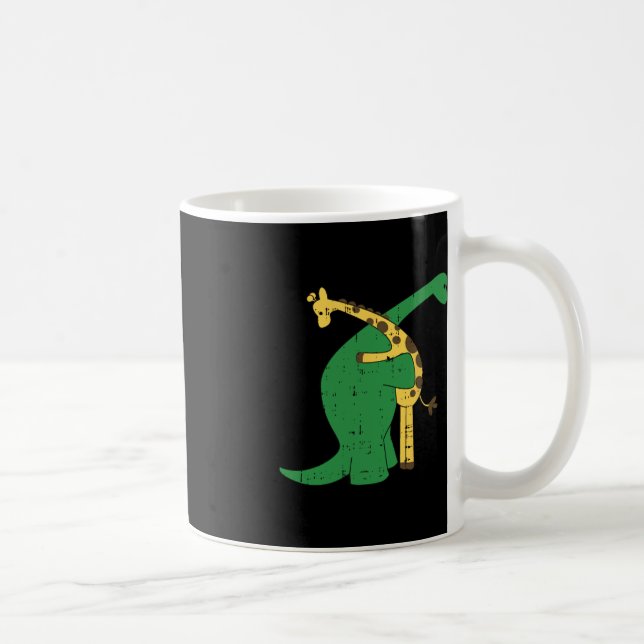 Caneca De Café Giraffe Dinosaur Hug Love Dino Animais Safari Hall (Direita)