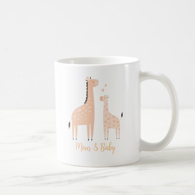 Caneca De Café Giraffe Mãe e Bebê (Direita)